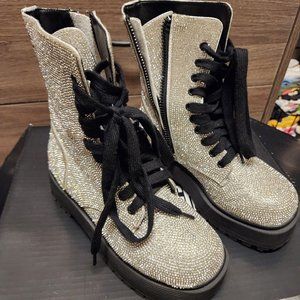 Poster Girl Rhinestone Combat boots Dollskill size 6
